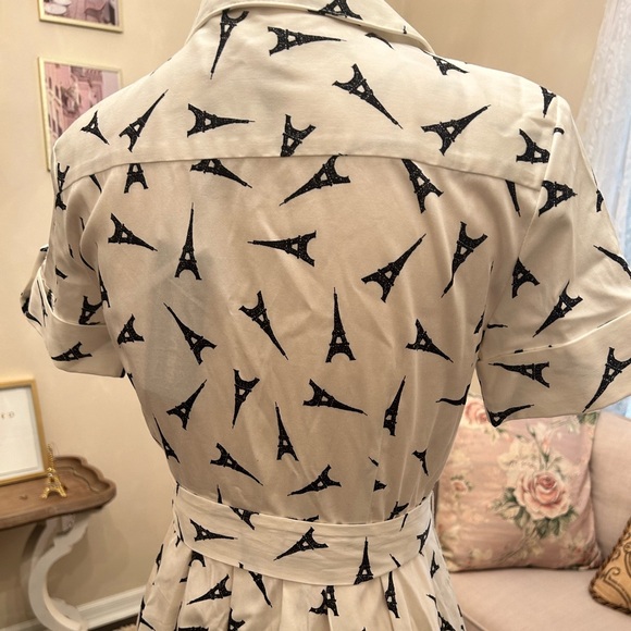 Karl Lagerfeld Paris Eiffel Tower Print Retro Dress NWT 4 - Picture 5 of 8